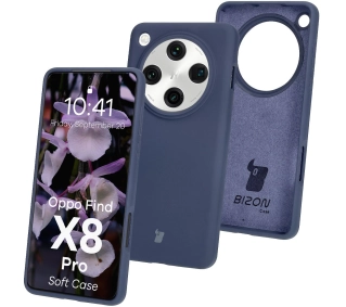 Bizon Silikonowe Soft do Oppo Find X8 Pro Ciemno-niebieski