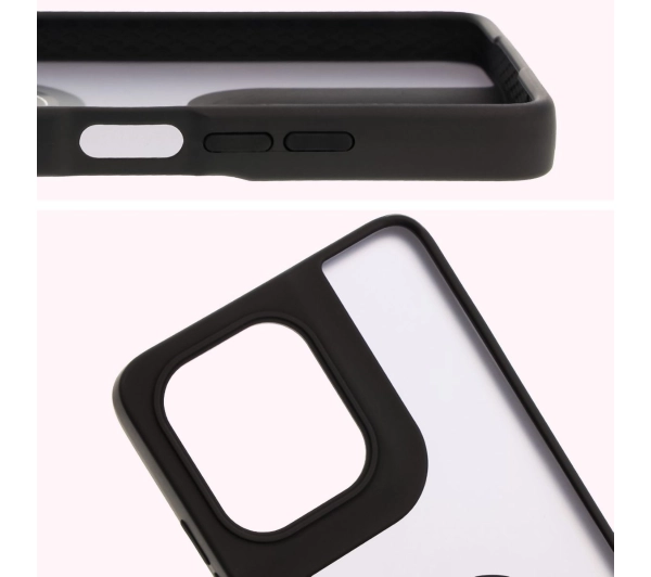 Bizon z uchwytem na palec Hybrid Ring do Motorola Moto G75 5G Przydymione z czarną ramką