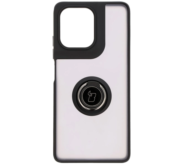 Bizon z uchwytem na palec Hybrid Ring do Motorola Moto G75 5G Przydymione z czarną ramką