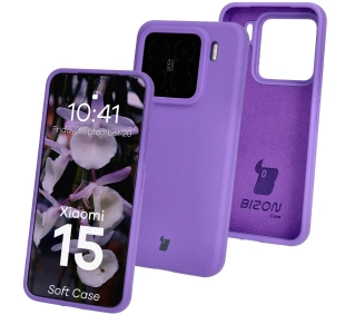 Bizon Silikonowe Soft do Xiaomi 15 Fioletowy