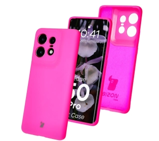 Bizon Silikonowe Soft do Motorola Edge 50 Pro Neonowo-różowy
