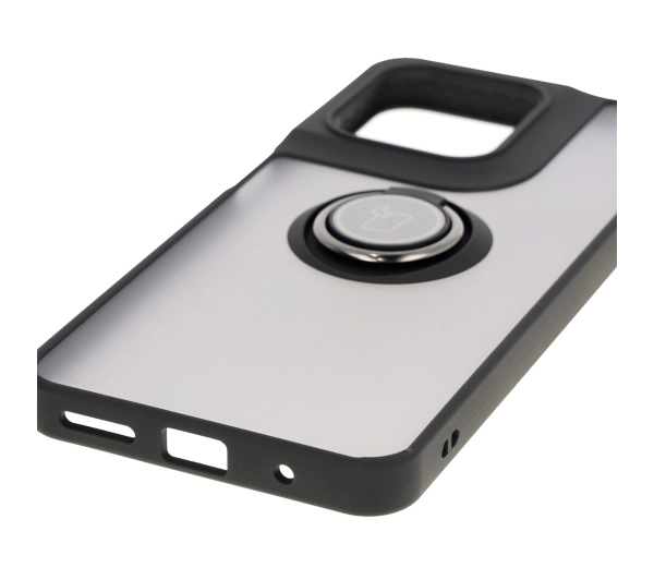 Bizon z uchwytem na palec Hybrid Ring do Motorola Moto G15 / G15 Power Przydymione z czarną ramką