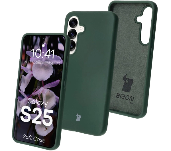 Bizon Silikonowe Soft do Galaxy S25 Ciemnozielony