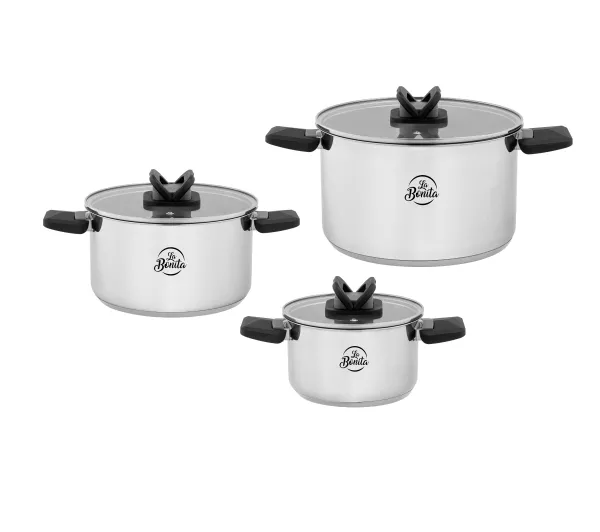 Garnki - La Bonita Compacto LB6ZG02U ze składanymi uchwytami Indukcja 6 elementów