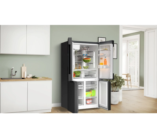 Bosch Serie 6 KFI96AXEA Pełny No Frost 183cm Kostkarka Zdalne sterowanie Czarna stal szczotkowana - TRZECI -55%, ALBO 5-TY ZA 1ZŁ - Kup na Raty - RRSO 0%