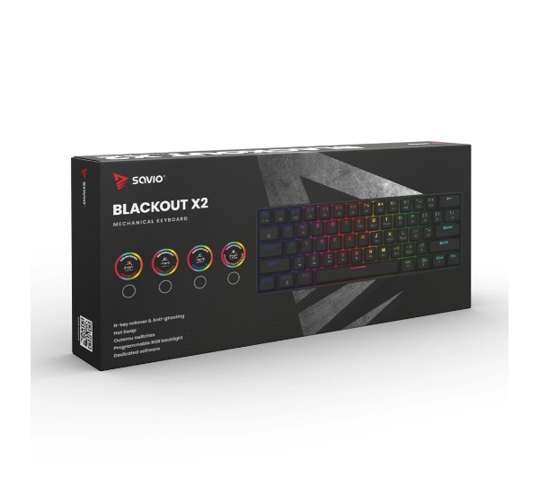Savio Blackout X2 Outemu Brown Hot Swap Czarny
