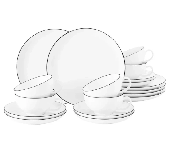Zastawa stołowa - Seltmann Lido Black Line 18 elementów