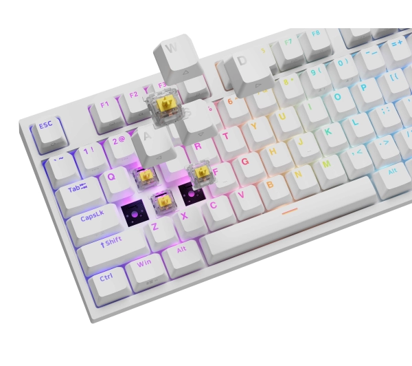 Genesis Thor 404 US RGB Gateron Yellow Pro Biały