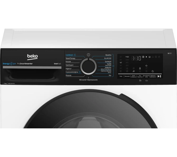 Beko pralka b300 BM3WFU49415WBDC EnergySpin 9kg 1400obr/min + suszarka b300 BM3T49249WBDC 58,6cm 9kg - TRZECI -55%, ALBO 5-TY ZA 1ZŁ - Kup na Raty - RRSO 0%