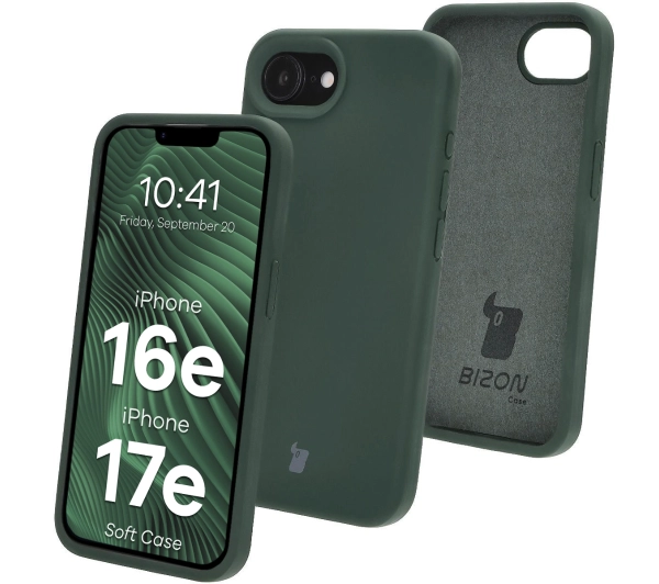 Bizon Silikonowe Soft do iPhone 16e/17e Ciemnozielony