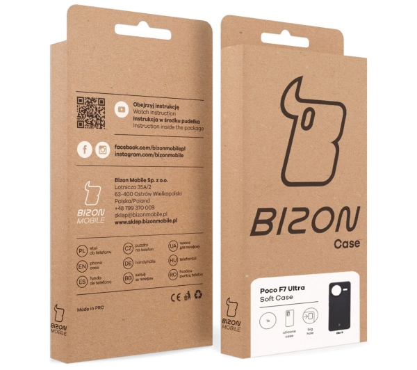 Bizon Silikonowe Soft do Xiaomi Poco F7 Ultra Czarny