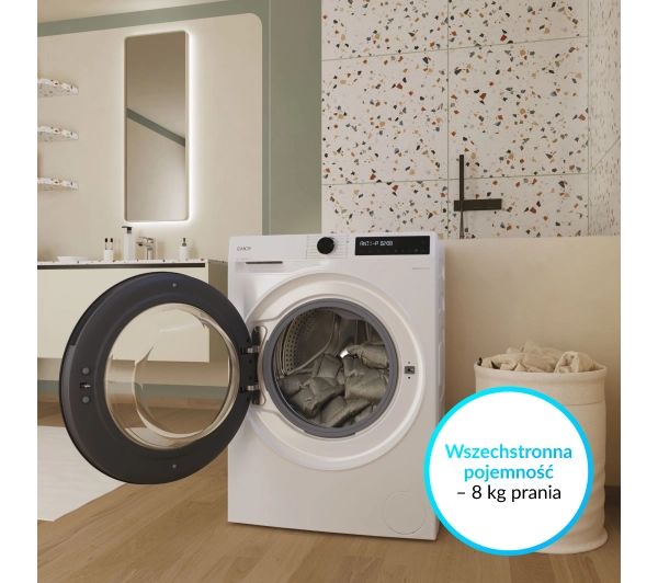 Candy ProWash 500 BR 48SBL6-S Funkcje AI 8kg 1400obr/min Zdalne sterowanie - TRZECI -55%, ALBO 5-TY ZA 1ZŁ - Kup na Raty - RRSO 0%