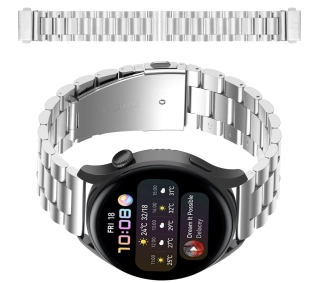 Bizon ze stali nierdzewnej do smartwatcha Aura QuickRelease 20 mm srebrny