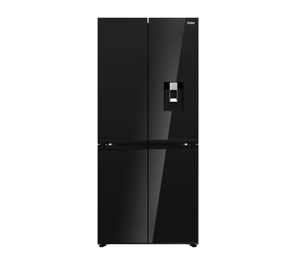 Lodówki - Haier HCKR7819DWGB Pełny No Frost Space Fit Czarne szkło Oświetlenie tylnej ściany
