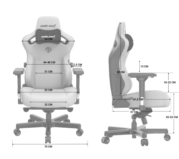 Anda Seat Kaiser 3 L Gamingowy do 150kg Tkanina Ciemnoszary - Kup na Raty - RRSO 0%