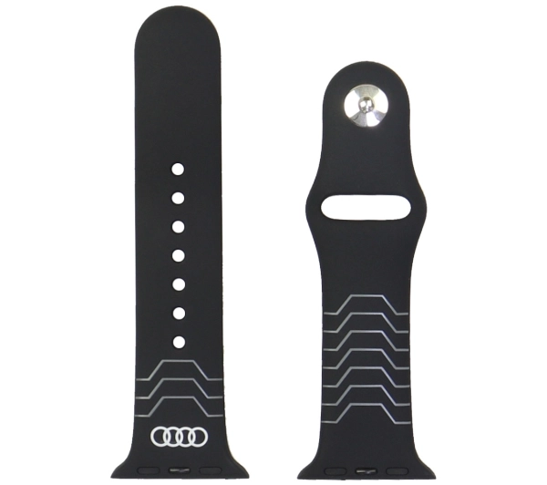 AUDI Geometric Pattern Silicone Watch Strap do Apple Watch do 40/41/42mm Czarny