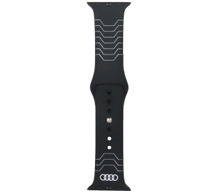 AUDI Geometric Pattern Silicone Watch Strap do Apple Watch do 40/41/42mm Czarny