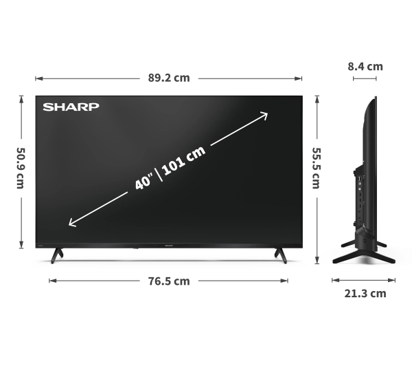 Sharp 40HF2765E 40" Full HD Google TV DVB-T2 - Kup na Raty - RRSO 0%