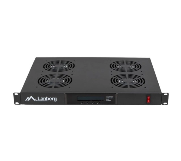 Lanberg AK-1503-B LCD Poziomy 1U z Termostatem do Szaf 19" 4 Wentylatory 230V Czarny - Kup na Raty - RRSO 0%