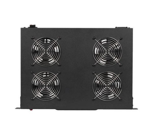 Lanberg AK-1503-B LCD Poziomy 1U z Termostatem do Szaf 19" 4 Wentylatory 230V Czarny - Kup na Raty - RRSO 0%