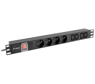 Lanberg RACK PDU 1U 16A 4x230V 4xC13 2m Czarny