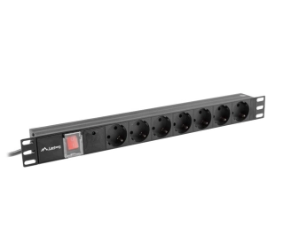 Lanberg RACK PDU 1U 10A 7xSCHUKO 2m Czarny