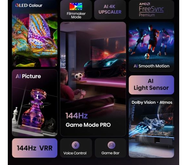 Hisense 55E7Q PRO 55" QLED 4K 144Hz VRR VIDAA TV Dolby Vision Dolby Atmos HDMI 2.1 - Kup na Raty - RRSO 0%