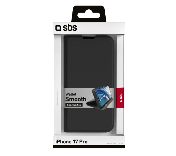 SBS Wallet Smooth do iPhone 17 Pro Czarny