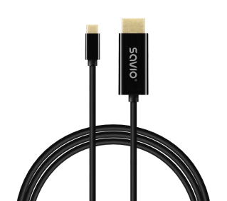 Savio CL-190 USB-C - HDMI 30Hz 1m Czarny