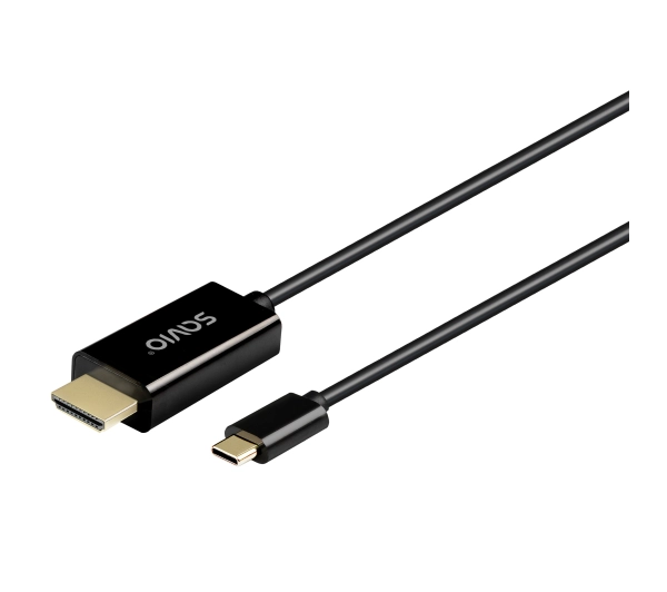 Savio CL-190 USB-C - HDMI 30Hz 1m Czarny
