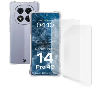 Bizon elastyczne etui Salpa + 2x folia na ekran Clear Pack do Xiaomi Redmi Note 14 Pro 4G