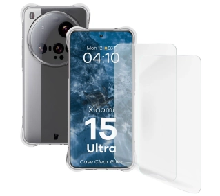 Bizon elastyczne etui Salpa + 2x folia na ekran Clear Pack do Xiaomi 15 Ultra