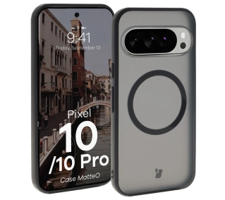 Bizon MatteO z MagSafe do Google Pixel 10 / Google Pixel 10 Pro Półprzezroczyste z czarną ramką
