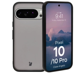 Bizon Angelo do Google Pixel 10 / Google Pixel 10 Pro Przydymione z czarną ramką