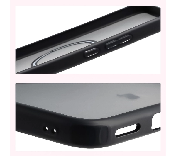 Bizon MatteO z MagSafe do Xiaomi POCO F7 Półprzezroczyste z czarną ramką