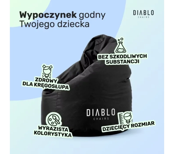 Diablo Chairs Worek Tkanina Czarny - Kup na Raty - RRSO 0%