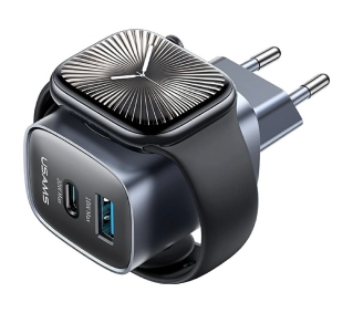 USAMS CC293 T67 20W iWatch 1x USB-C 1x USB-A Szary