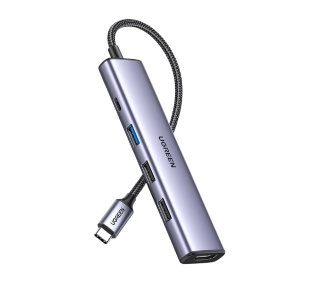 UGREEN CM478 USB-C do HDMI USB-A 3.0 2x USB-A 2.0 PD Szary