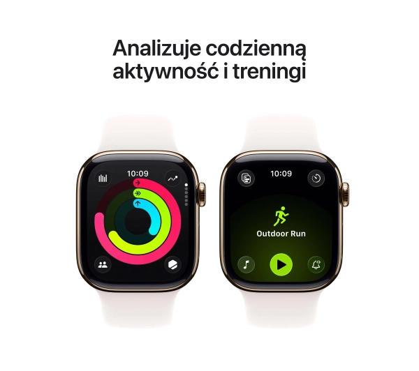 Apple Watch Series 11 GPS + Cellular 42mm Tytan Złoty Pasek sportowy Łagodny róż S/M - Kup na Raty - RRSO 0%