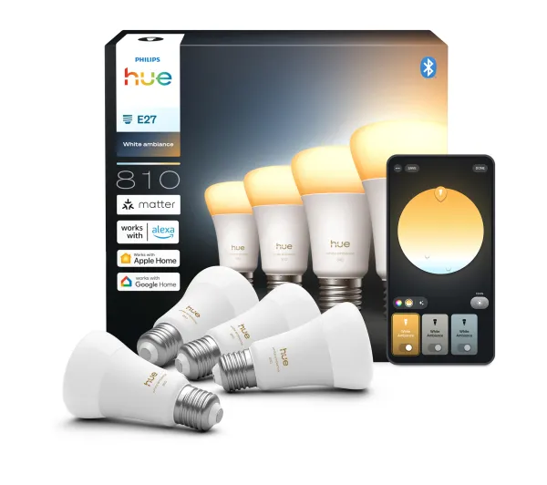 Inteligentne oświetlenie - Philips Hue White Ambiance A60 E27 810 4szt.
