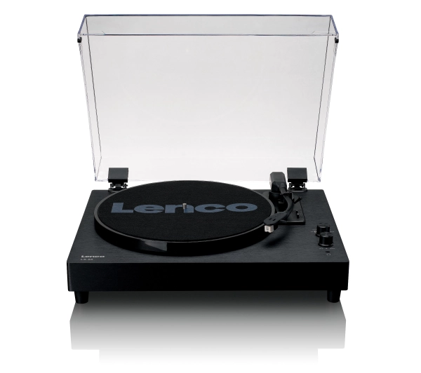 Gramofon LENCO LS-60BK Czarny, Półautomatyczny, Napęd paskowy, Wbudowane głośniki, Prędkość odtw. 33 1/3,45,78 obr./min