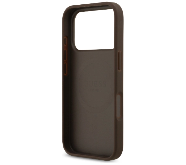 Guess 4G Circle Classic Logo MagSafe do iPhone 17 Pro Brązowy