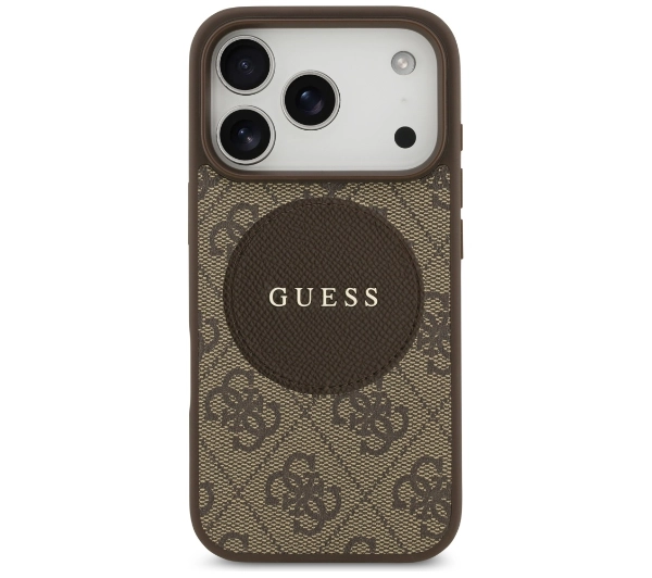 Guess 4G Circle Classic Logo MagSafe do iPhone 17 Pro Brązowy
