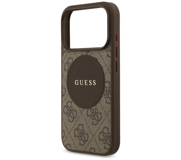 Guess 4G Circle Classic Logo MagSafe do iPhone 17 Pro Brązowy