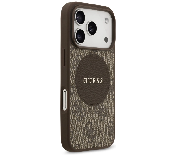 Guess 4G Circle Classic Logo MagSafe do iPhone 17 Pro Brązowy