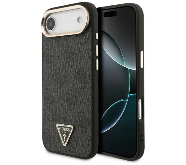 Guess 4G Triangle Logo MagSafe do iPhone Air Czarny srebrny