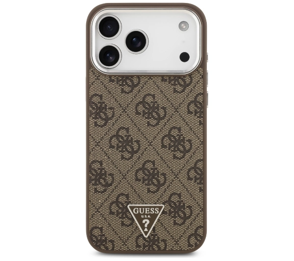 Guess 4G Triangle Logo MagSafe do iPhone 17 Pro Max brązowy srebrny