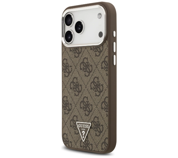 Guess 4G Triangle Logo MagSafe do iPhone 17 Pro Max brązowy srebrny
