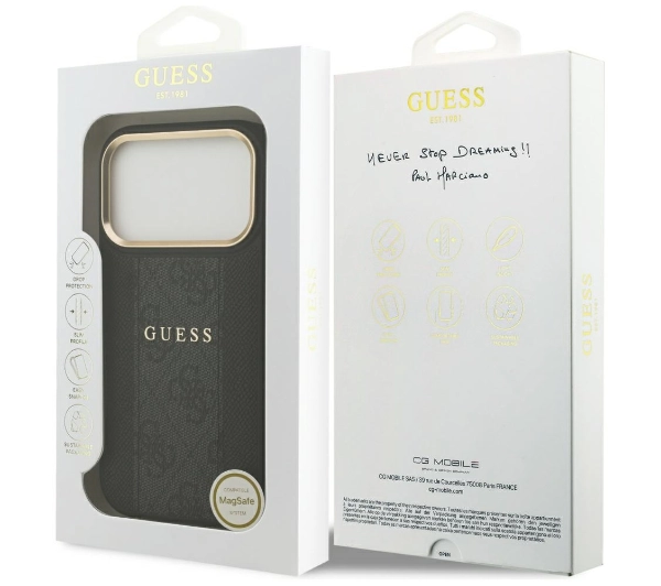 Guess 4G Stripe MagSafe do iPhone 17 Pro czarny