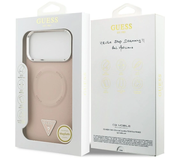Guess Triangle Logo MagSafe do iPhone 17 Pro Max Różowy